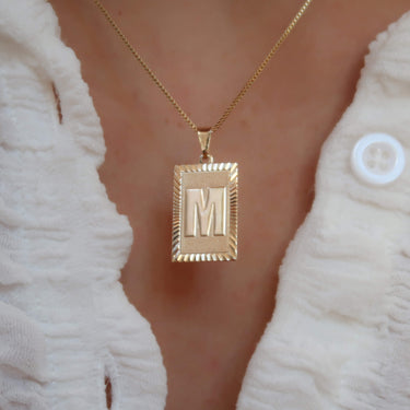 Gold Initial Card Necklace